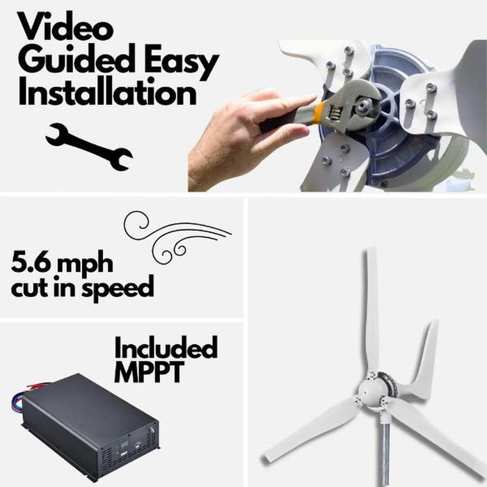 Automaxx 1500W Wind Turbine Generator Kit (Bundle Set)