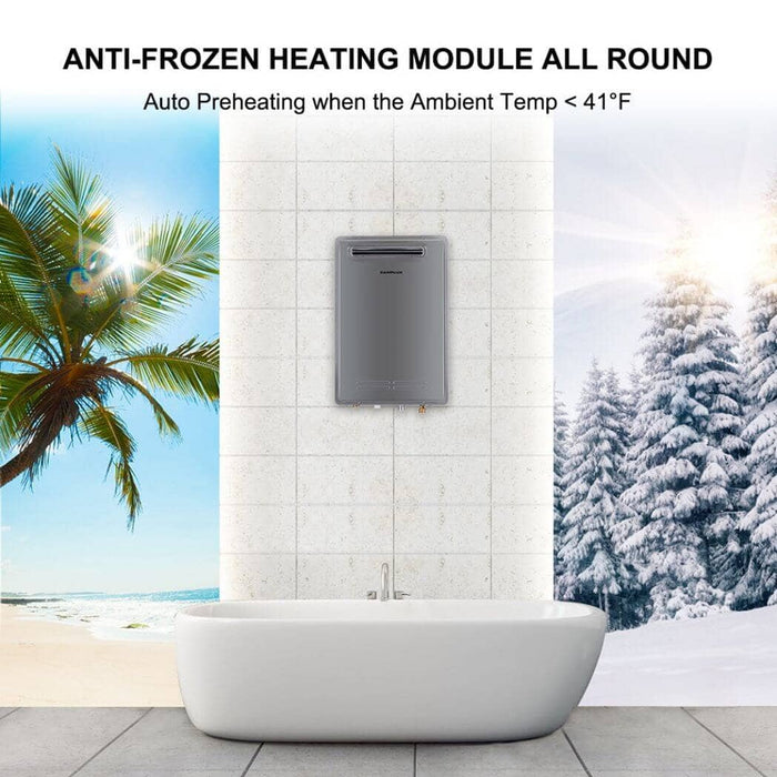 Camplux Whole Home Outdoor Tankless Hot Water Heater 6.86 GPM | Gray